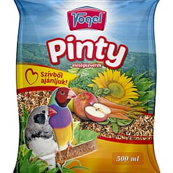 a bag of food with birds and flowers